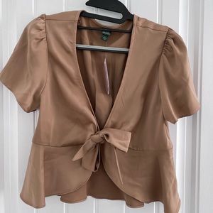 Wild Fable Brown Tie Blouse